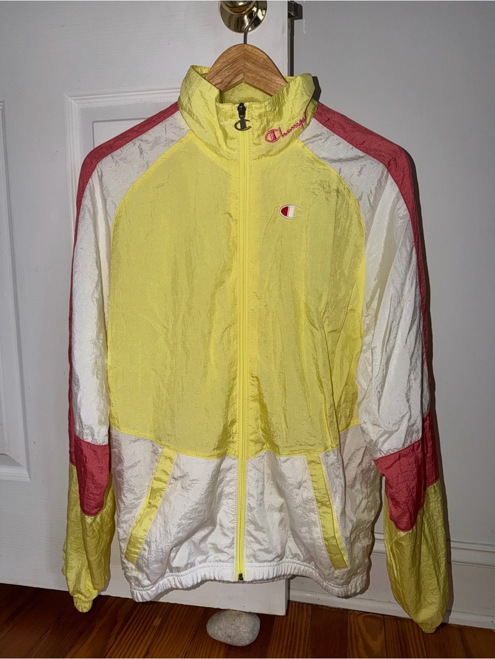 Champion Yellow, White & Pink Colorblock Womenâs Tracksuit
